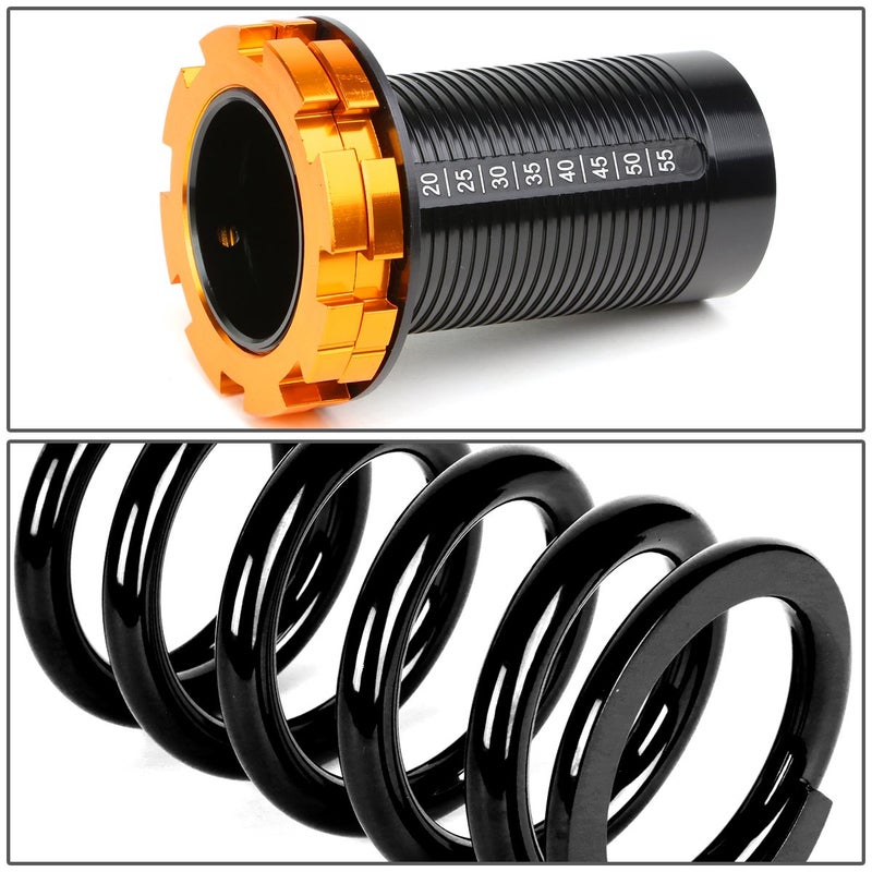 DNA MOTORING 4PCS Suspension Coilover Sleeves Spring Kit Compatible with 88-00 Civic / 93-97 Civic Del Sol / 88-91 CRX / 90-01 Integra, Black, COIL-HC88-T33-BK - Image 2